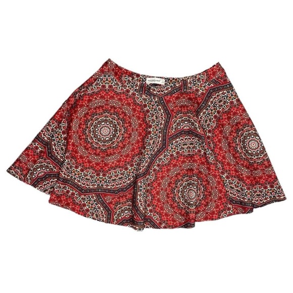 Abercrombie & Fitch Red Mandala Bohemian Mini Circle Skirt - Picture 1 of 8